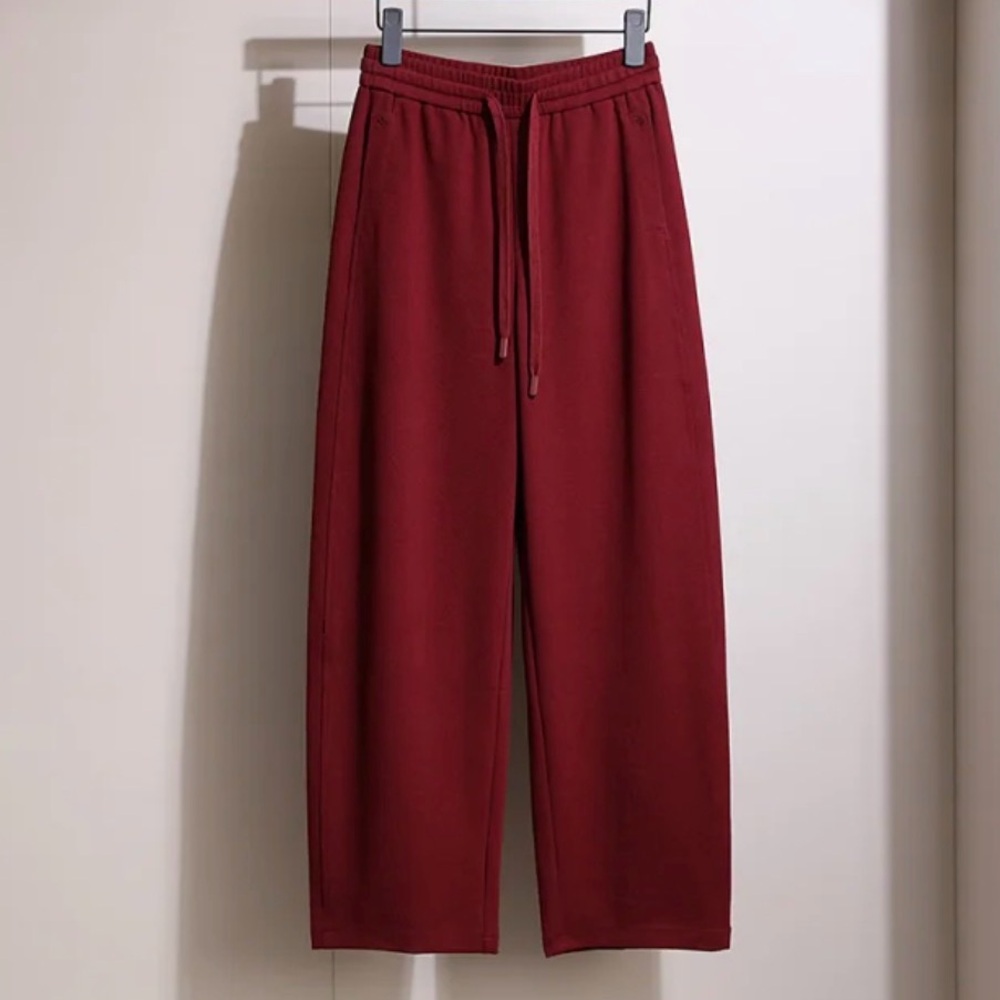 Brand New Stylish Bordeaux Red Wide-Leg Pants